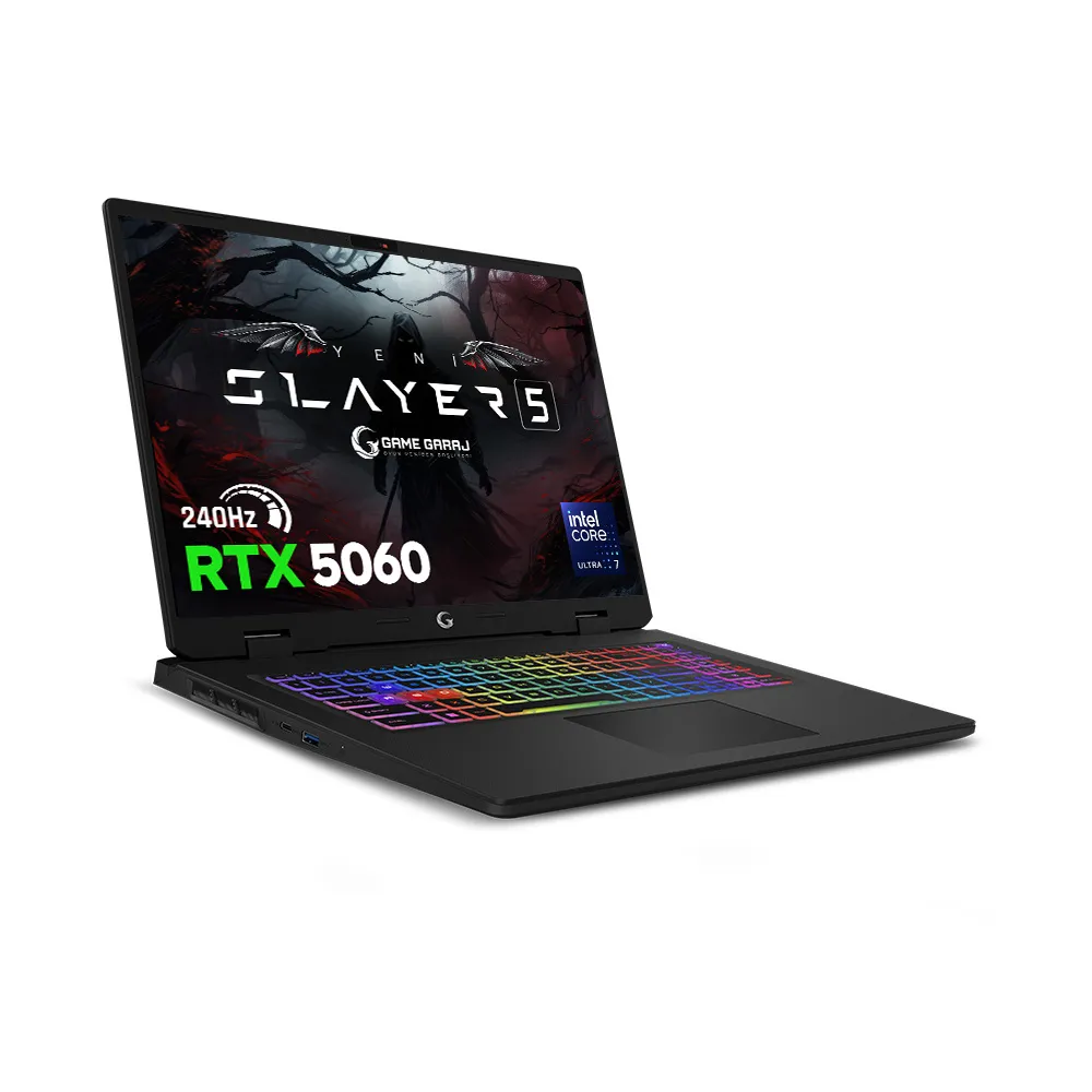 Game Garaj Slayer5 7-5060 Intel Ultra 7 255HX RTX5060 16" QHD+ 240Hz FreeDos Oyuncu Laptop